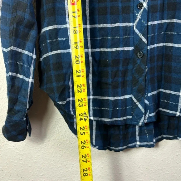 Rails Hunter Metallic Plaid Flannel Button-Down Shirt in blue size small - Picture 12 of 13